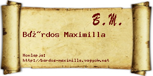 Bárdos Maximilla névjegykártya